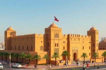 Qasr Al Hosn erőd Abu Dhabiban, történelmi épület és múzeum.