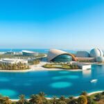 Saadiyat-sziget kulturális negyede Abu Dhabiban modern építészet