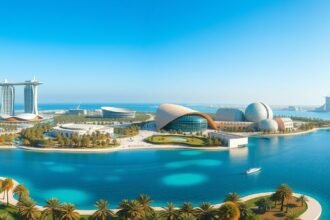 Saadiyat-sziget kulturális negyede Abu Dhabiban modern építészet