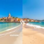 Ciprus déli és északi részének tengerpartja éles határral