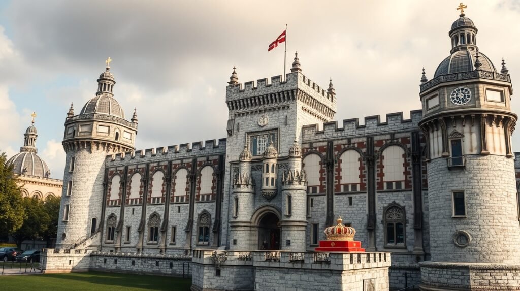 A Tower of London történelmi épülete és a koronaékszerek