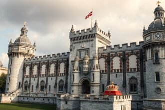 A Tower of London történelmi épülete és a koronaékszerek
