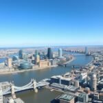 Panorámás kilátás Londonra a The Shard felhőkarcolóból.