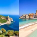 Szardínia és Szicília gyönyörű tájai, tengerpart és városkép