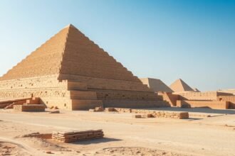 A Szakkárai lépcsős piramis Kairó közelében, ősi építészeti csoda.