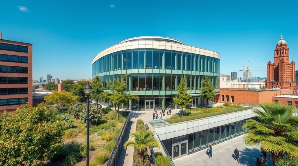 Birminghami Könyvtár modern épülete és zöld tetőkertje