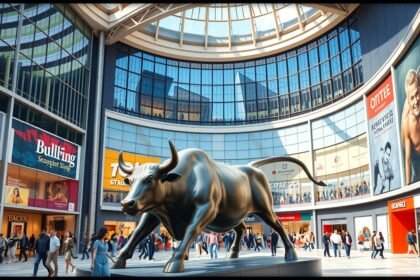 Bullring bevásárlóközpont belső kilátás a híres Bika szobrával