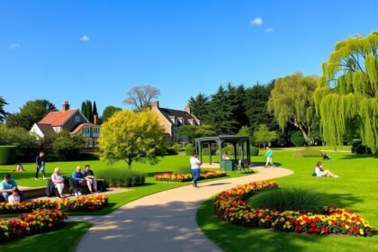 Kikapcsolódás a Cannon Hill Parkban, Birmingham gyönyörű zöldterületein.