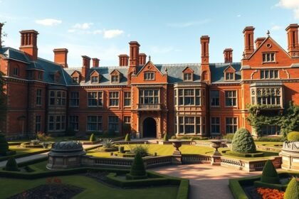 Aston Hall, a 17. századi jakab-kori kúria Birminghamben, csodás kertekkel.