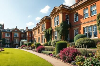 Winterbourne House gyönyörű Edward-kori villája és virágos kertje Birmingham közelében.
