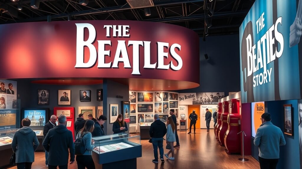 The Beatles Story múzeum bemutatóterme Liverpoolban