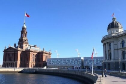 A Liverpool partvonala a Royal Liver Building és modern épületekkel.