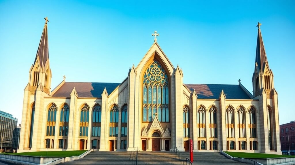 Liverpool Metropolita Katedrális modern épülete és kupolája