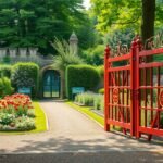 A Strawberry Field piros kapuja a Liverpoolban található kerthez.