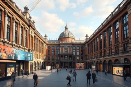 Manchester Tudományos és Ipari Múzeuma előtti tér