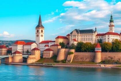 A Pozsonyi Vár és a Duna panorámája
