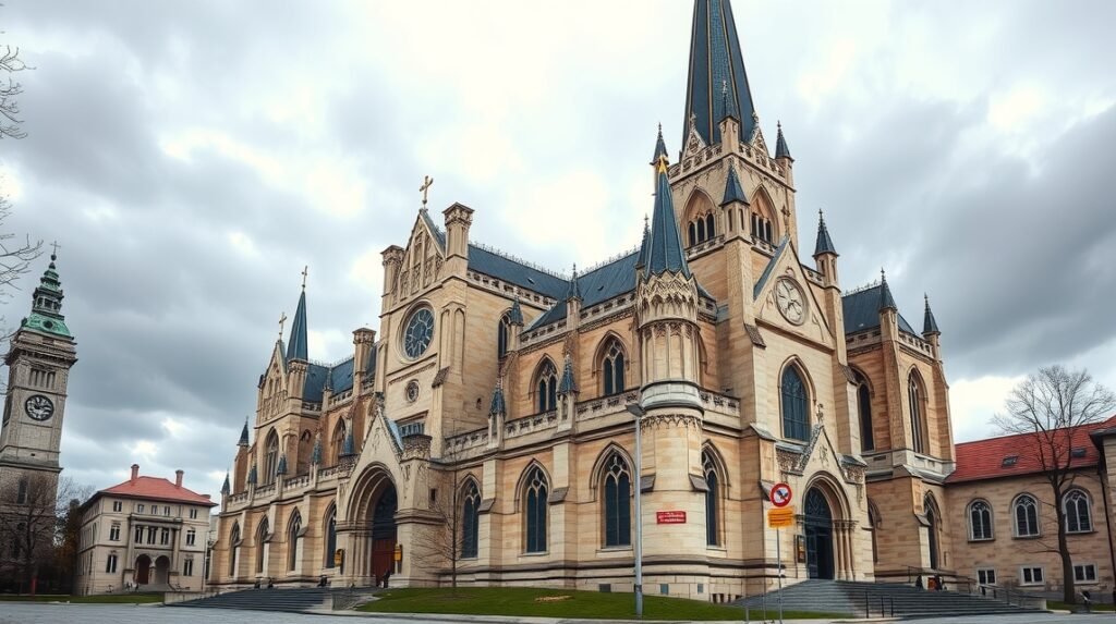 A Szent Márton-dóm épülete Pozsonyban, gótikus stílusban.