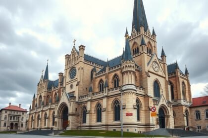 A Szent Márton-dóm épülete Pozsonyban, gótikus stílusban.