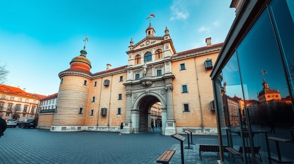 A Mihály-kapu gótikus stílusú architektúrája Pozsonyban.