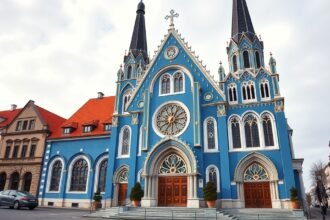 A mesebeli Kék templom (Szent Erzsébet-templom) Pozsonyban.