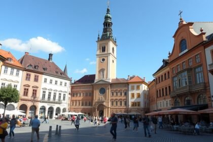 Pozsony Hviezdoslav tér, Duna-parti hangulat és elegáns épületek.