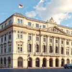 A Szlovák Nemzeti Színház impozáns épülete Pozsonyban.