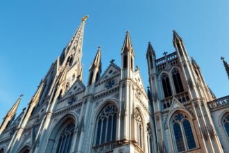 A Szent Erzsébet-dóm gótikus építészete Kassa városában.