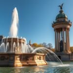 Kassa Zenélő szökőkút, táncoló vízjáték a főtéren.