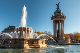 Kassa Zenélő szökőkút, táncoló vízjáték a főtéren.