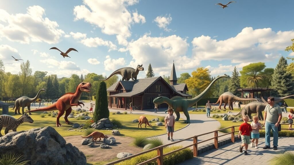 Kassa Dínópark látkép interaktív élményekkel és családi programokkal.