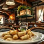 Finom sztrapacska tálalva helyi étteremben Kassán