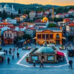 Thesszaloniki városa, Arisztotelész tér kilátás a tengerparttal.