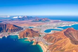 Légifelvétel Tenerifről és a Kanári-szigetek gyönyörű tájáról.