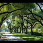 Canalejas park gyönyörű fikuszfái és sétaútja