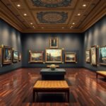 A Van Gogh Múzeum kiállítása Amszterdamban, festményekkel és művészetekkel.