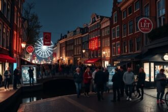 Amszterdam De Wallen negyed, szűk csatornák és piacok