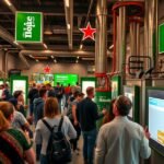 Interaktív Heineken Experience sörfőzdetúra Amszterdamban.