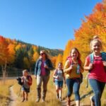 Családi kirándulás a Spartacus-ösvény mentén színes fákkal