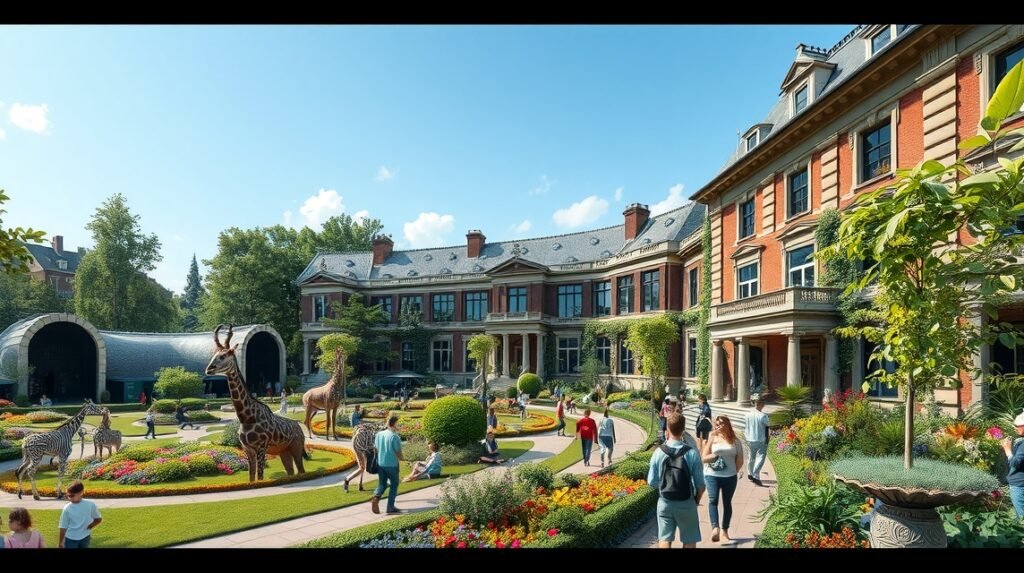 Az Amszterdami ARTIS Királyi Állatkert gyönyörű épülete és kertjei.
