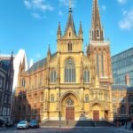 A Szent Lőrinc-templom épülete Rotterdamban, gótikus stílusban.