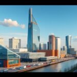 Modern építészet a Kop van Zuid negyedben Rotterdamban