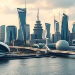 Felhőkarcolók és modern építészet Rotterdam partján a Maas folyónál.