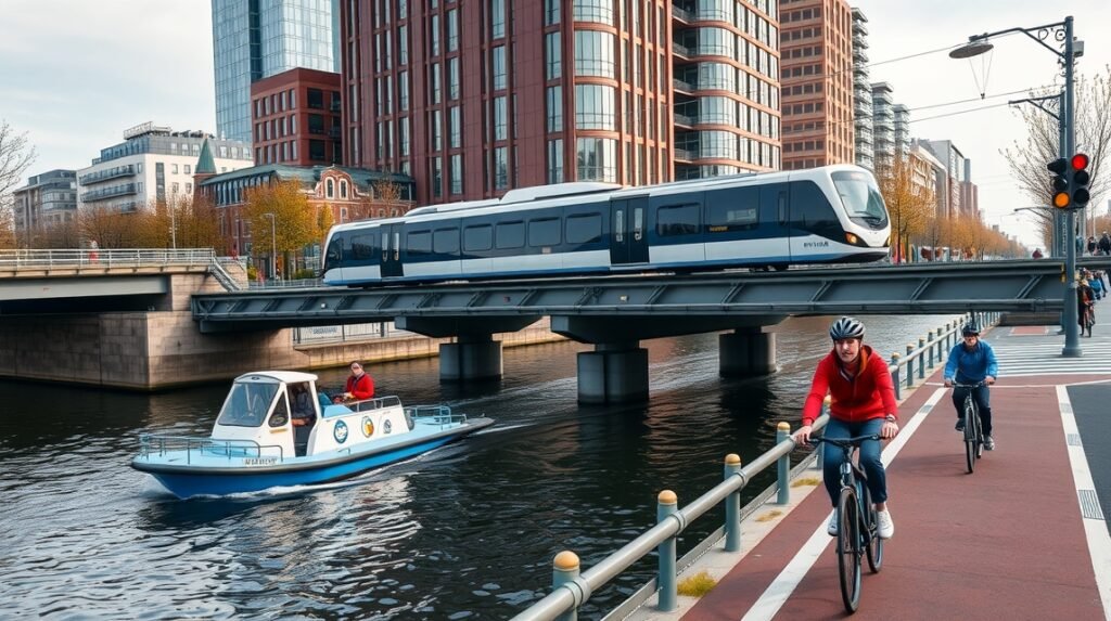 Közlekedési eszközök Rotterdam városában: vízi taxi és metró