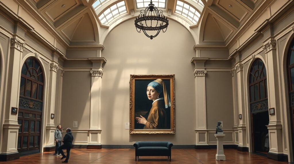 A lány gyöngy fülbevalóval festmény a Mauritshuis múzeumban, Hága.