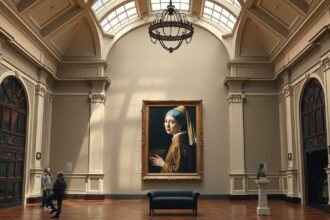 A lány gyöngy fülbevalóval festmény a Mauritshuis múzeumban, Hága.