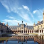 A Binnenhof történelmi épületei és a Lovagterem panorámája