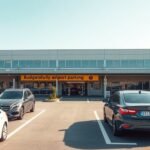 Olcsó repülőtéri parkoló Ferihegy közelében, sok autóval.