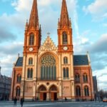 Szent Katalin-templom látképe Eindhoven városában, Hollandia.