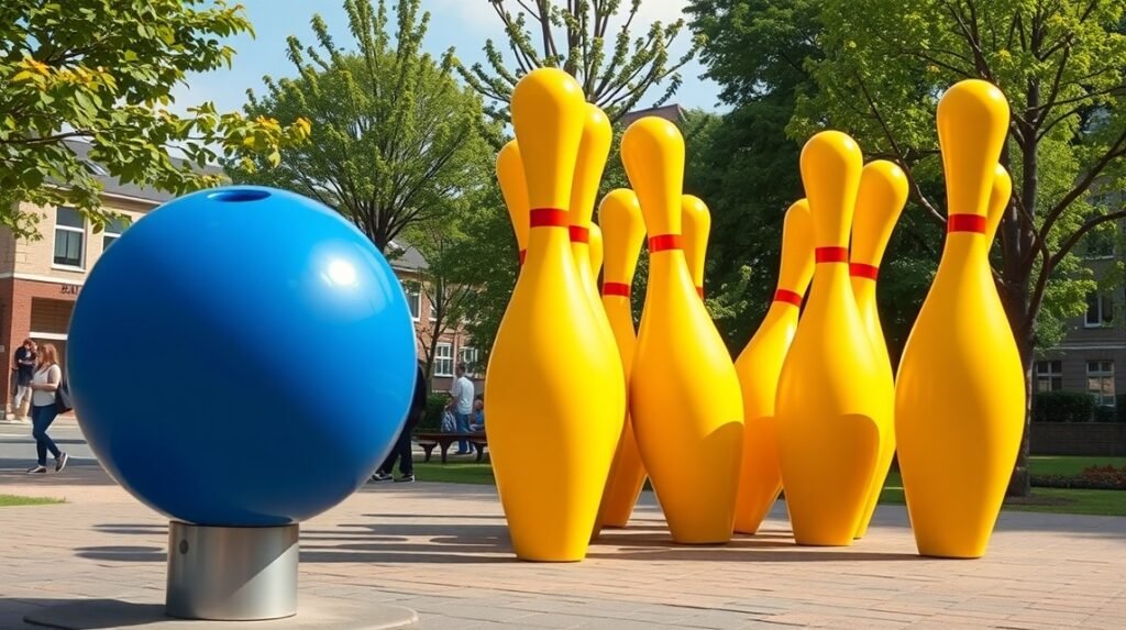 Eindhoven Repülő bábuk köztéri szobor, játékos művészet