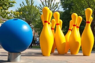 Eindhoven Repülő bábuk köztéri szobor, játékos művészet